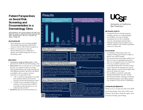 Preview of Patient Perspectives on Social Risk Screening and Documentation in a Dermatology Clinic