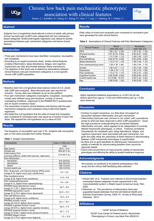 Preview of Chronic low back pain mechanistic phenotypes: association with clinical features