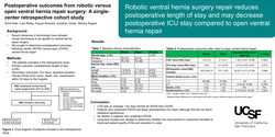 Thumbnail for Postoperative outcomes from robotic versus open ventral hernia repair surgery: A single-center retrospective cohort study