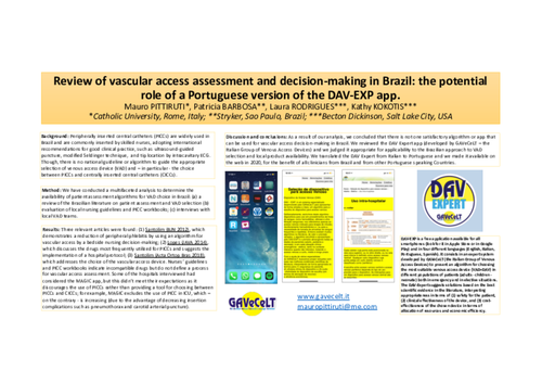 Preview of Review of vascular access assessment and decision-making algorithm in Brazil: the potential role of a Portuguese version of the DAV-EXP app