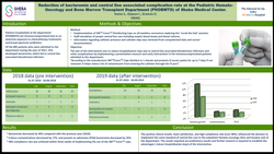Thumbnail for Reduction of bacteremia and central line associated complication rate at the Pediatric Hemato-Oncology and Bone Marrow Transplant Department (PHOBMTD) of Sheba Medical Center