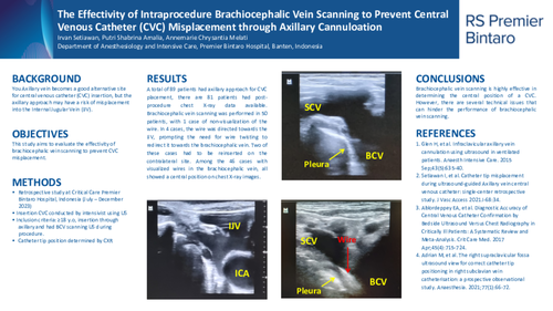 Preview of THE EFFECTIVENESS OF INTRAPROCEDURAL BRACHIOCEPHALIC VEIN SCANNINGTO PREVENT CENTRAL VENOUS CATHETER (CVC) MISPLACEMENT THROUGH AXILLARY CANNULATION