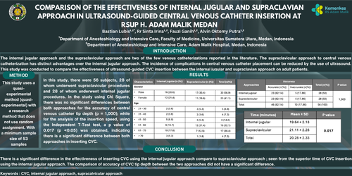 Preview of COMPARISON OF THE EFFECTIVENESS OF INTERNAL JUGULAR AND SUPRACLAVIA TECHNIQUES AT H. ADAM MALIK HOSPITAL MEDAN